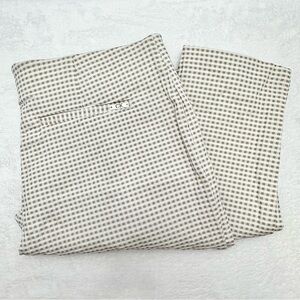 Calvin Klein 10 Dress Pants Tan Beige & White Gingham Check Stretch Women